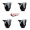 Service Caster 3.5'' Hard Rubber Wheel Swivel Bolt Hole Caster Set with Posi Lock Brakes, 4PK SCC-BH20S3514-HRS-PLB-4 - alternate 5